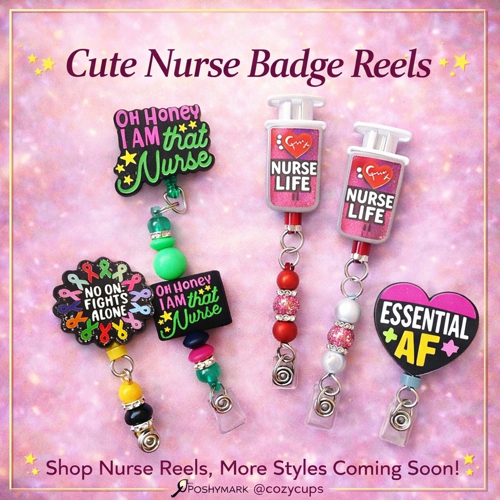 Nurse Life Pink Badge Reel – Cute Nurse Key & Card Holder